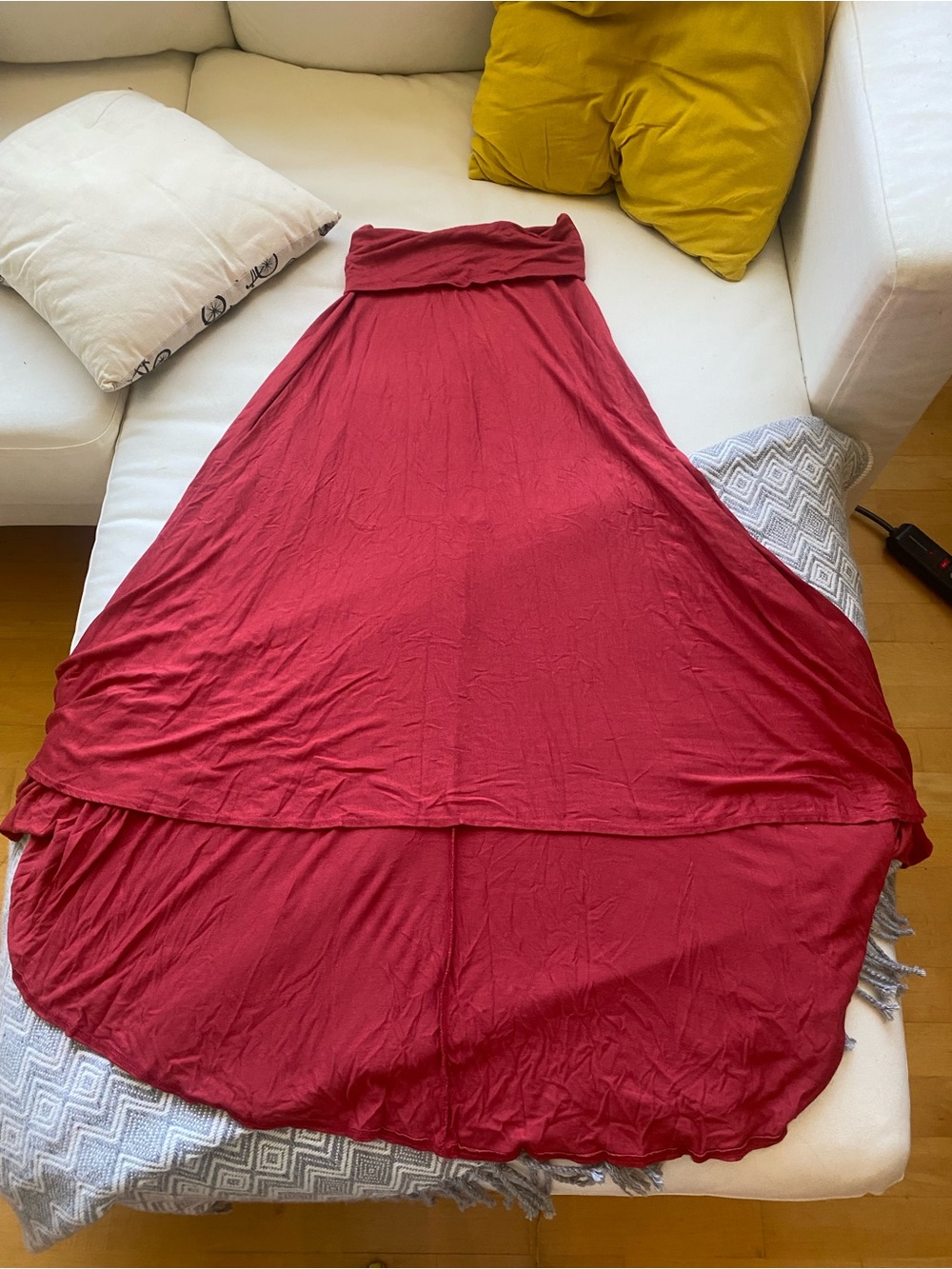Meitali coral strapless maxi dress or skirt high low size small